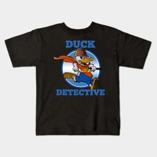 Duck Detective Vintage Retro Cartoon Comic Vibe Kids T-Shirt